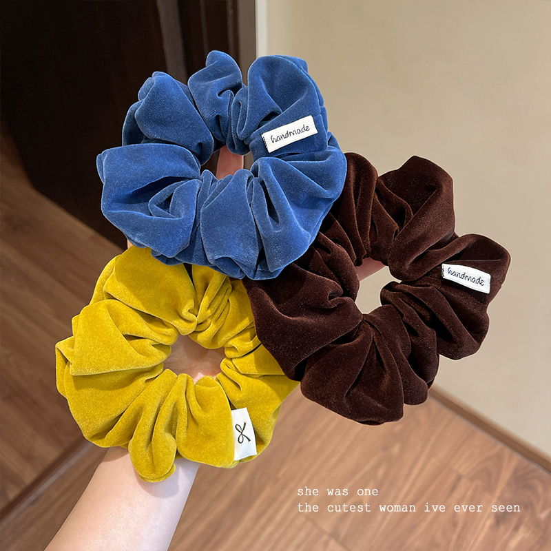 秋冬高级感丝绒大肠发圈女简约百搭高弹力丸子头发绳皮筋时尚发圈