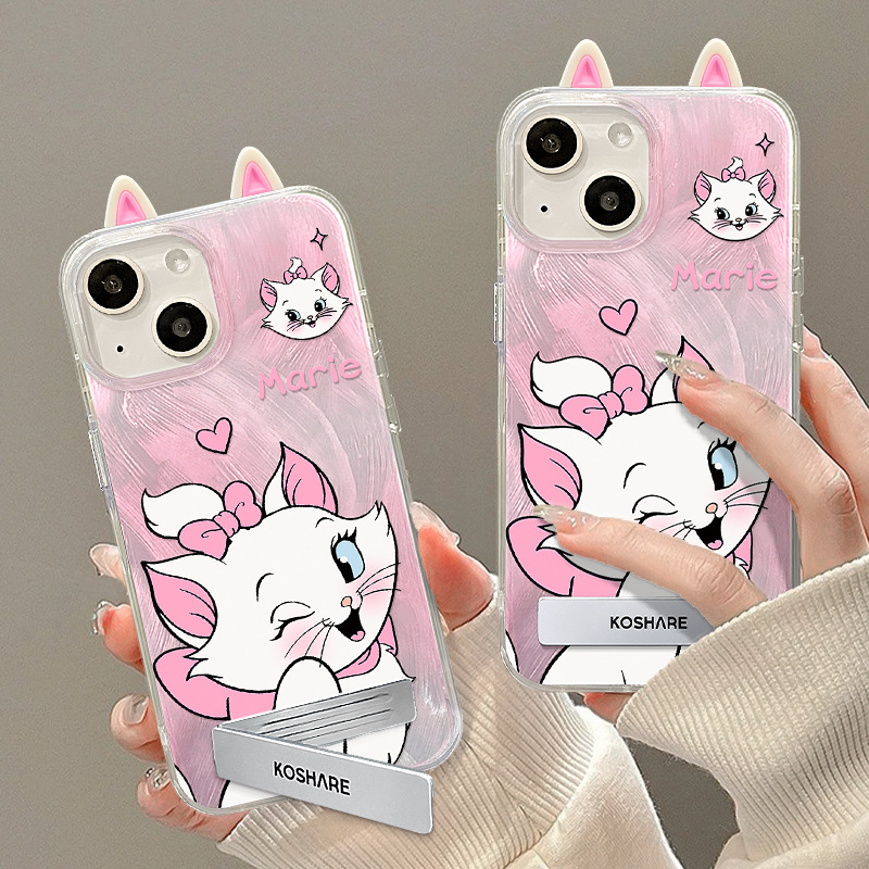 兰知春序用苹果15手机壳iphone14可爱玛丽猫耳朵支架13全包12/11