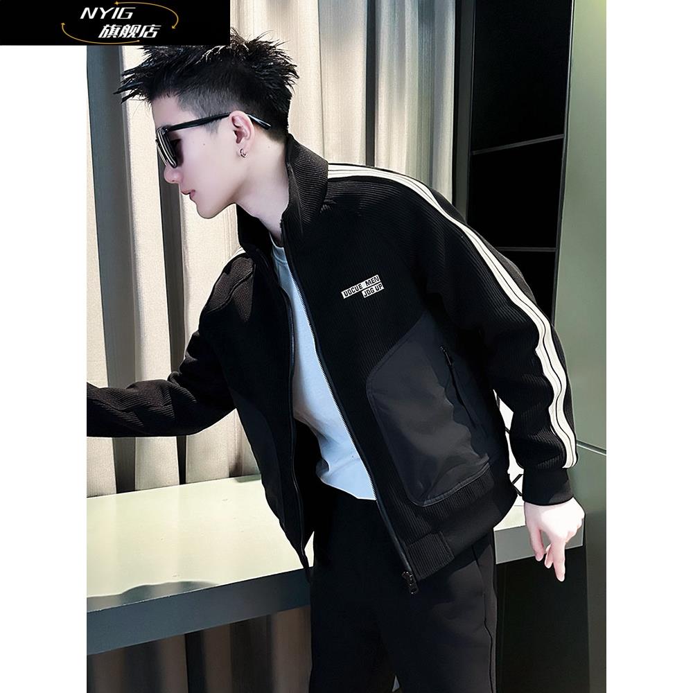NYIG夹克男士2025秋季新潮帅气休闲男士夹克高端帅气潮流韩版上衣