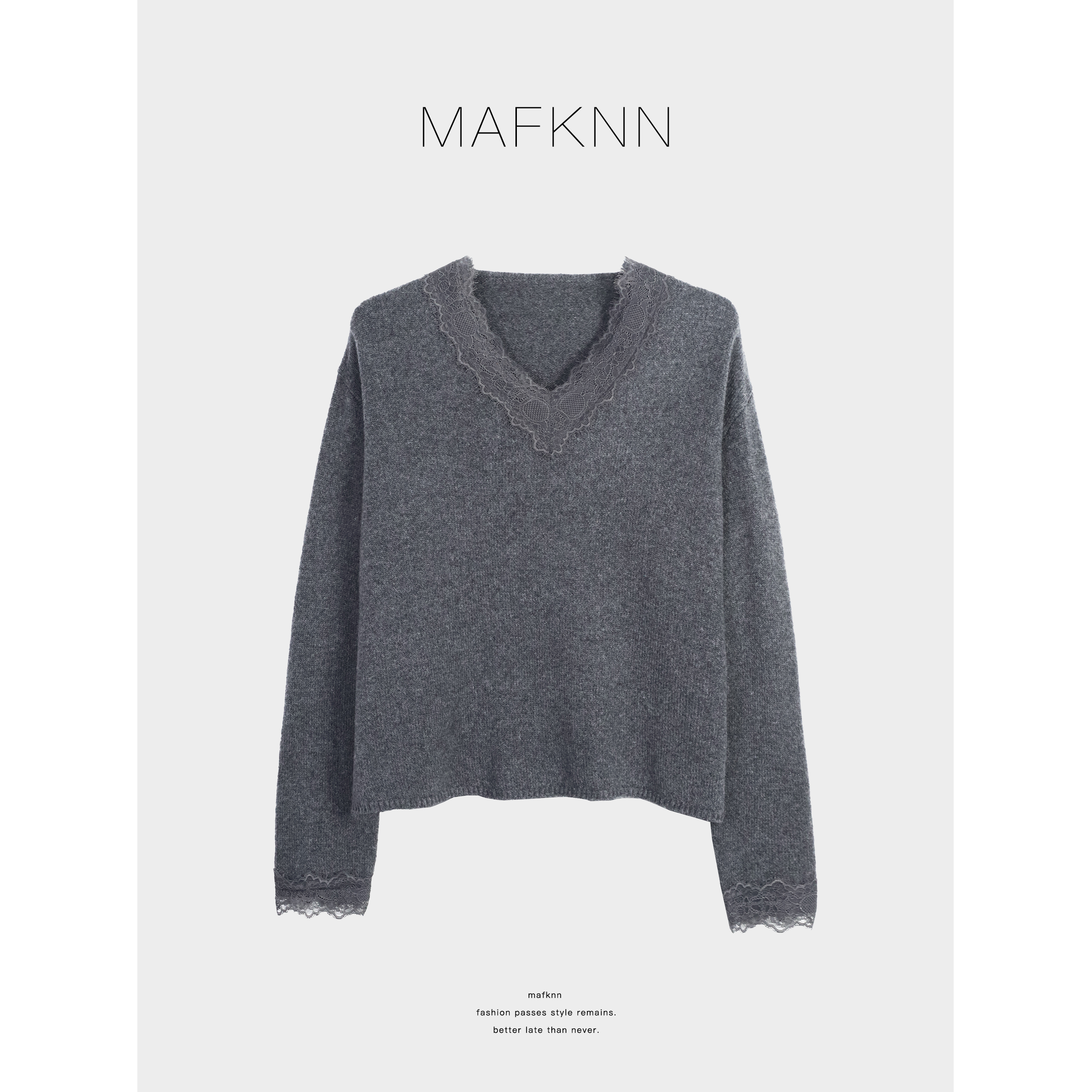 MAFKNN/玛肯时尚休闲简约纯色百搭内含绵羊毛毛衣MK13770