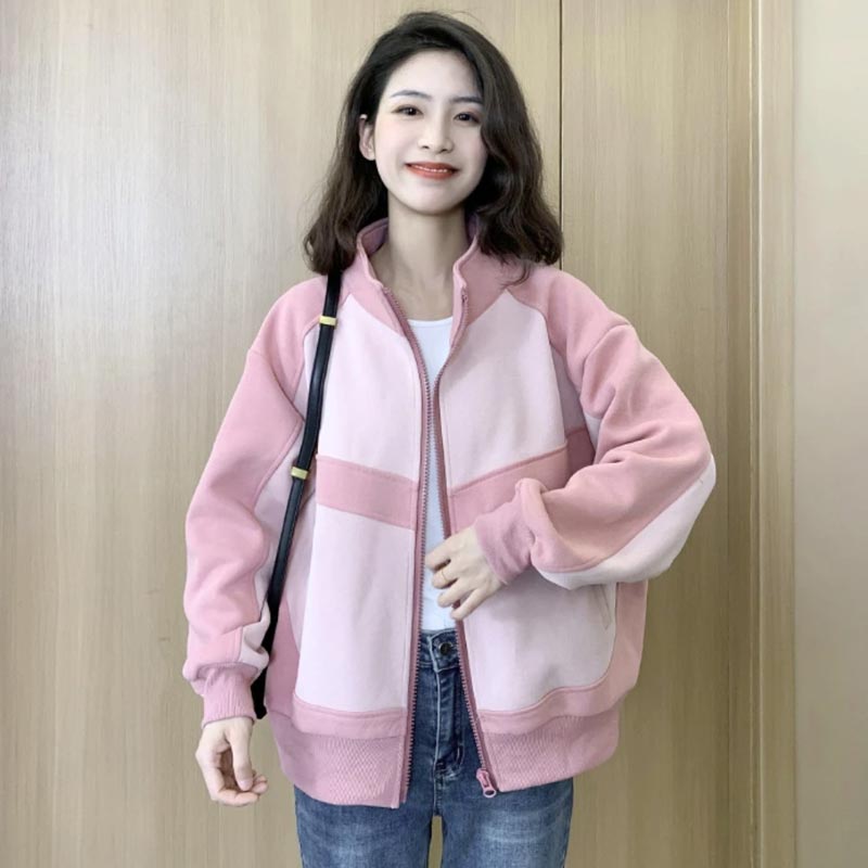 韩系百搭显瘦立领棒球服外套女士2025春季新款爆款设计感复古夹克