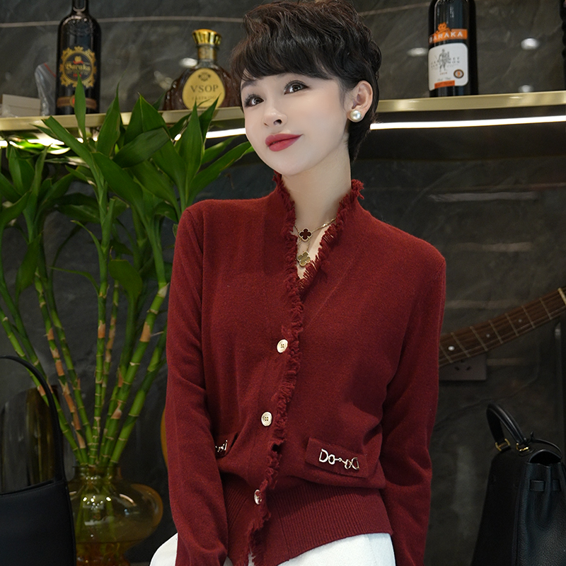 名港-【雅致奢感】气质流苏小香风针织开衫  MG8338