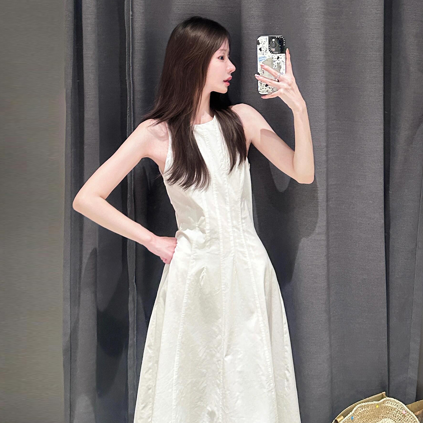 【现货+运补】白色无袖连衣裙夏季2025新款巨好看长裙3923