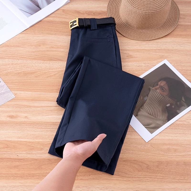 高腰西装秋季直筒裤休闲裤女春秋新款显瘦宽松时尚气质窄版阔腿裤