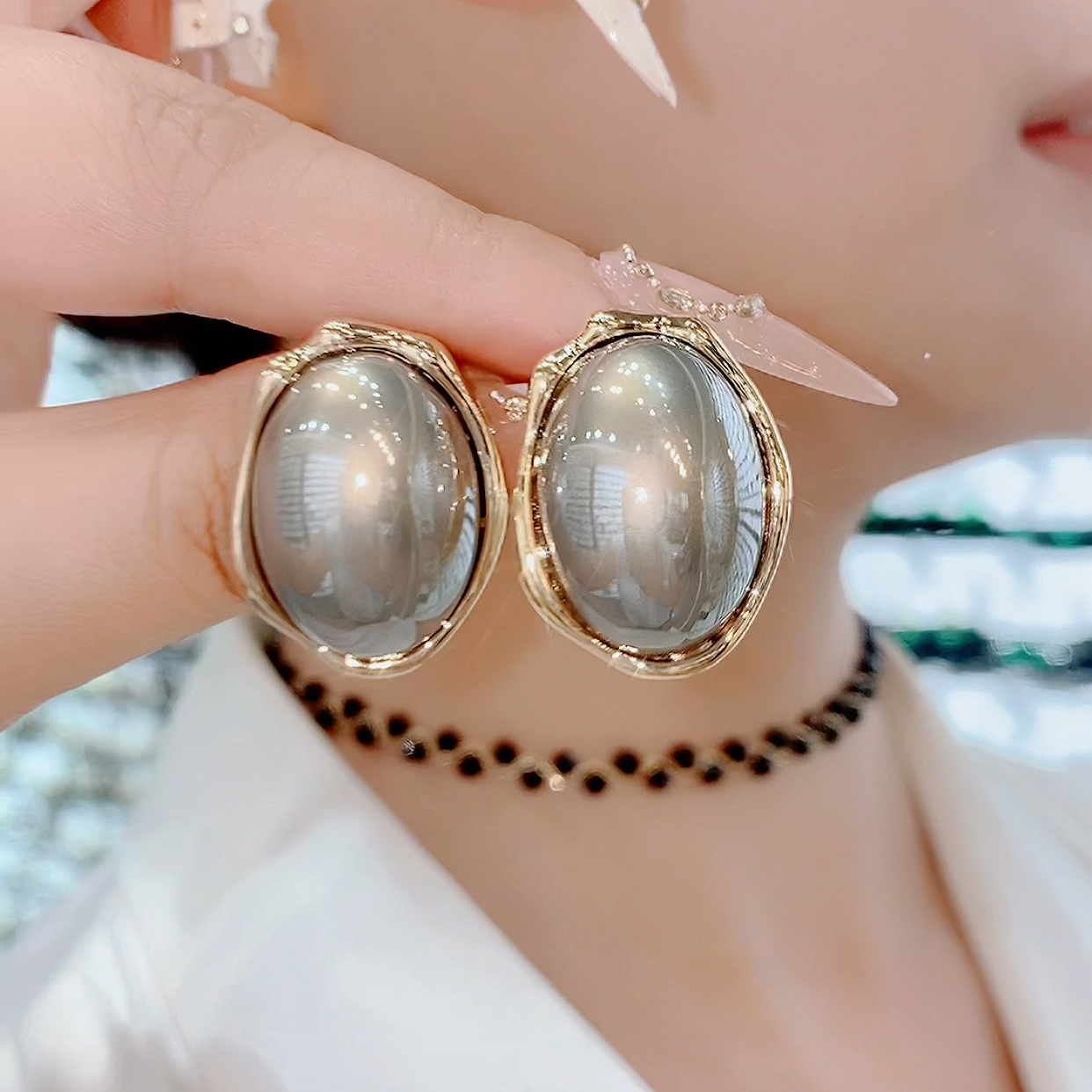 铜合金仿珍珠耳饰 959-高级定制大气时尚高级潮流经典耳钉耳环