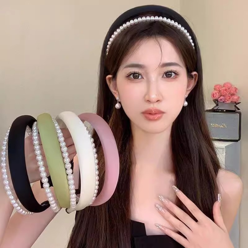 珀小棉2025新款温柔珍珠叠戴发箍网红时尚精致头箍发饰15121fg