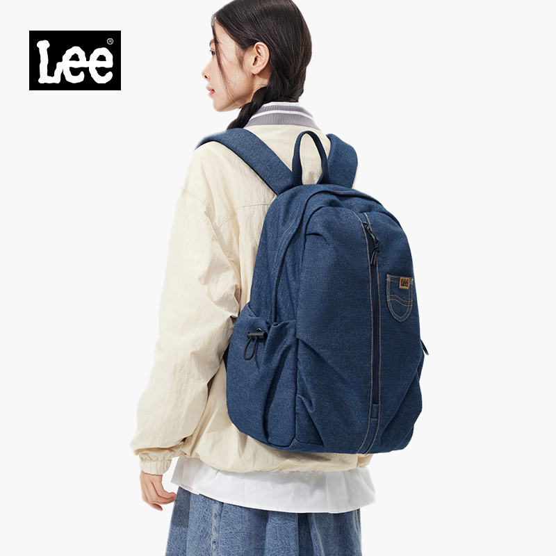 Lee日系双肩包女2025新款初中高中书包户外多功能休闲男士背包ins