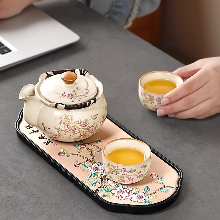 圣藏一人饮泡茶碗女士专用茶壶汝窑手抓壶盖碗单个家用高档不烫手