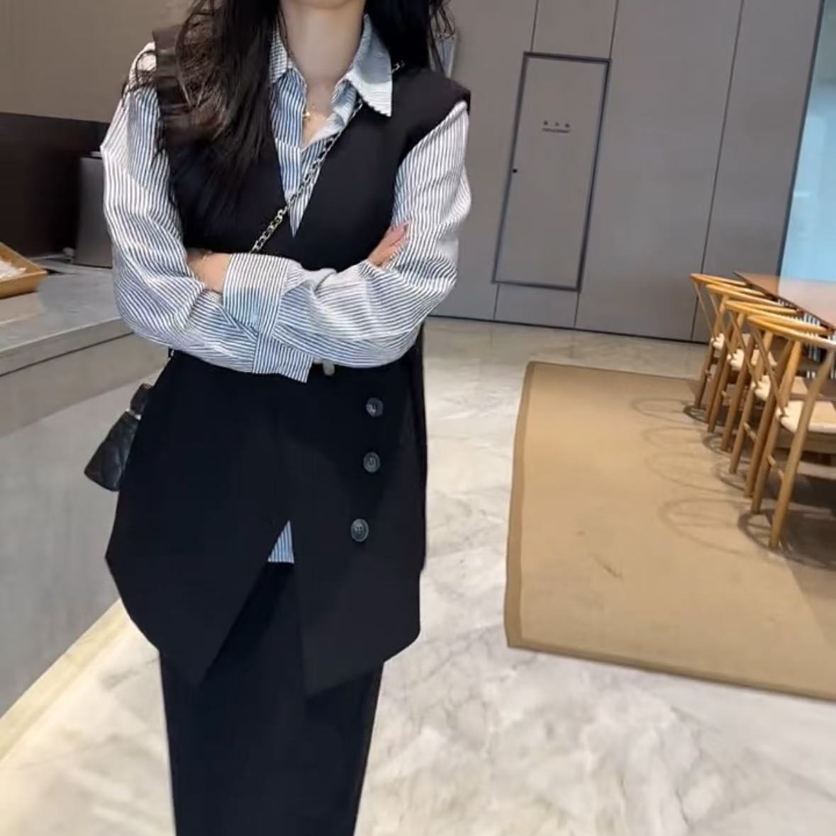 2025春季新款时尚显瘦气质女士网红洋气三件套百搭款D7049
