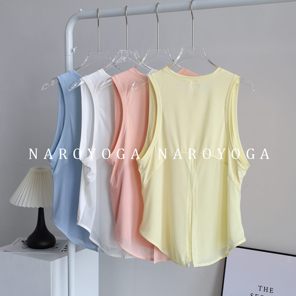 瑜伽服女宽松专业晨跑步速干衣健身上衣运动背心外穿无袖罩衫夏季