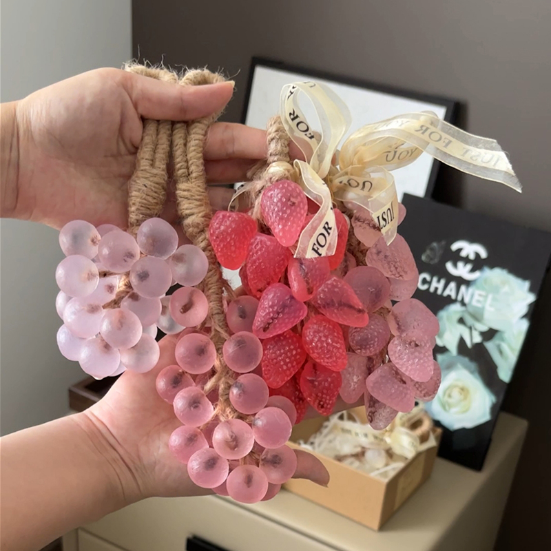 水晶草莓葡萄手工香皂串成品香薰精油皂家用香氛颜值伴手礼礼盒装