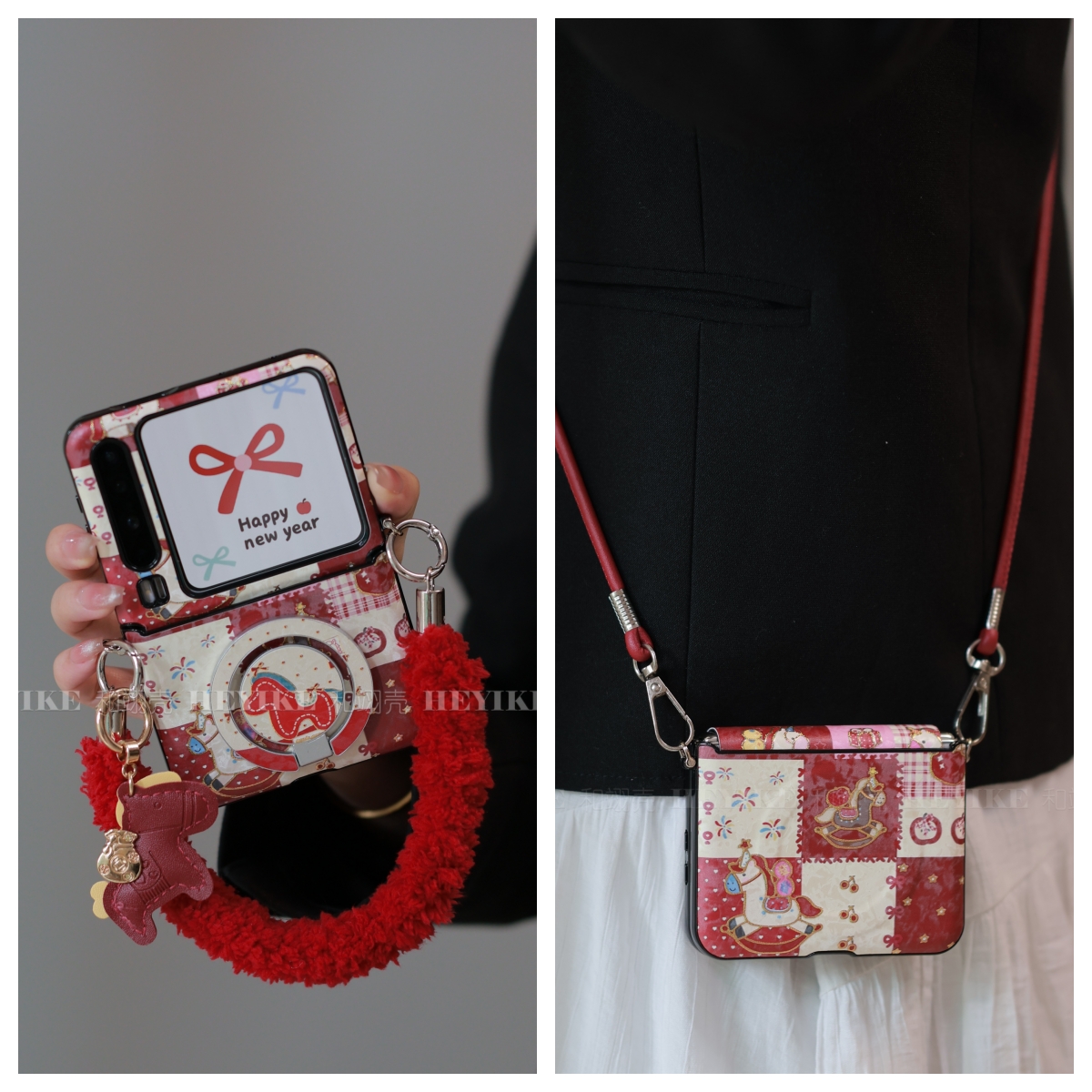 新款平安小马适用华为purax手机壳磁吸mixflip2全包防摔zflip7女