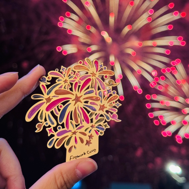烟花透光书签冰箱贴金属伴手礼物纪念品旅游花火大会跨年生日文创