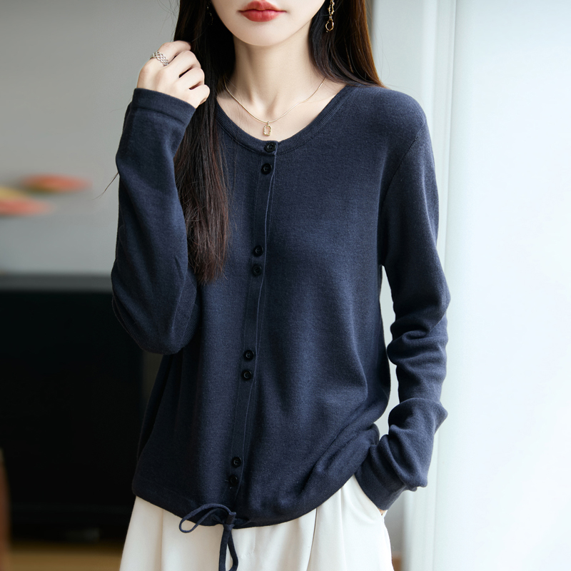 长袖套头开衫，针织开衫外套女慵懒风V领宽松外搭开春韩系穿搭上衣