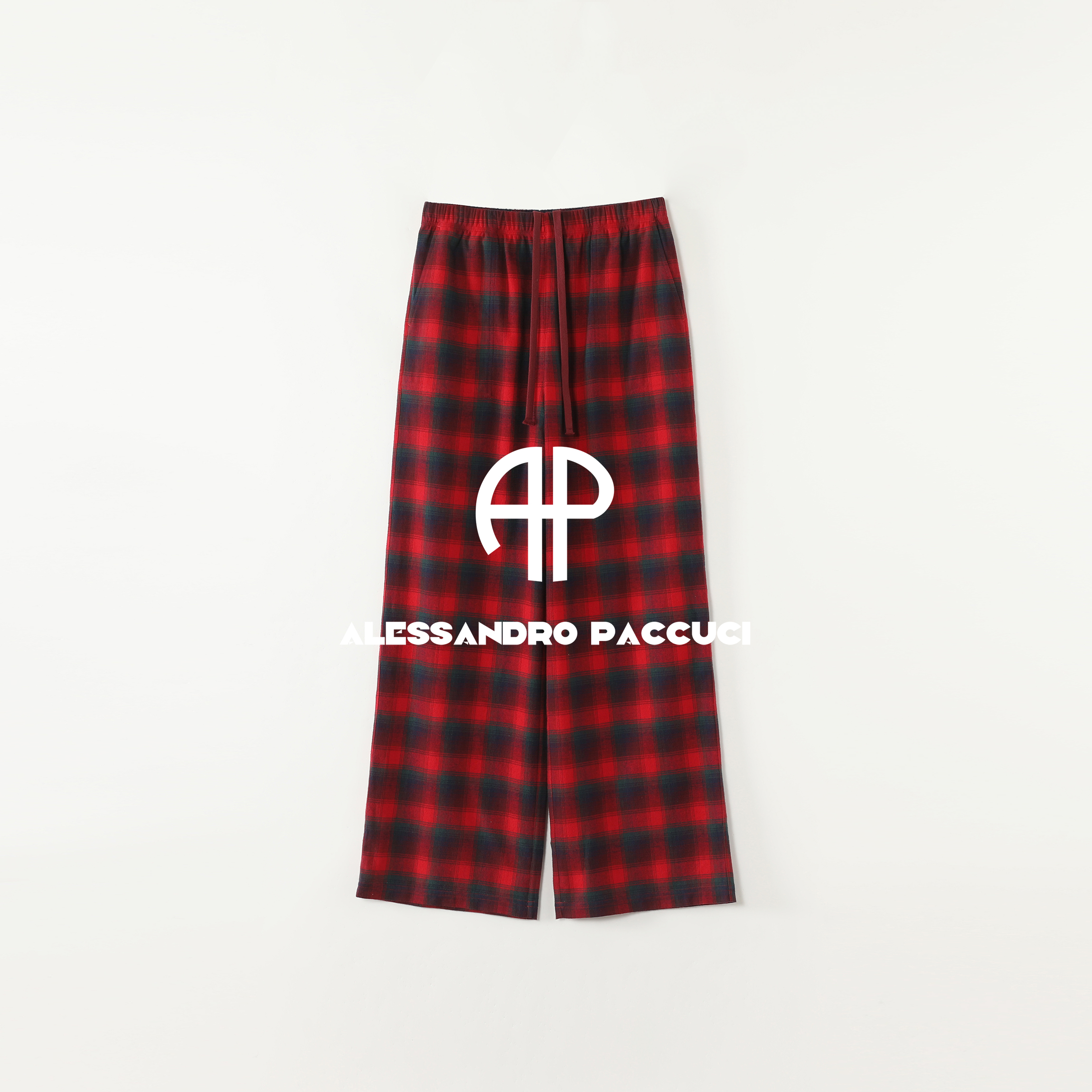 AP洛哥53246KX【格子记】100棉法兰绒色织格子松紧系带时尚休闲长裤