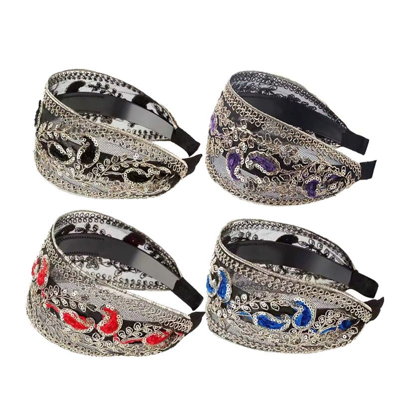 遮白发宽边蕾丝布艺发箍女碎发压发头箍发带S3