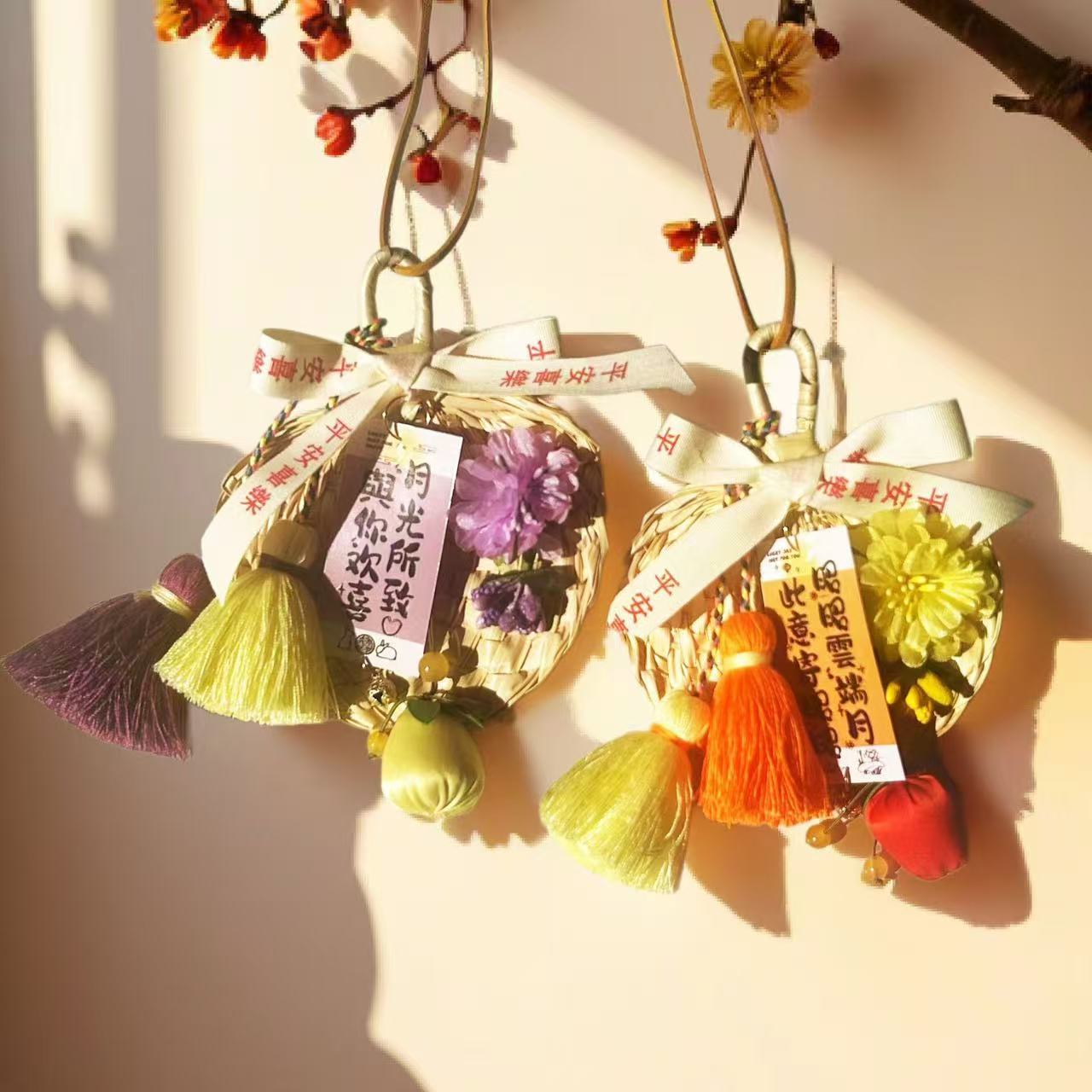 【支点佳居】中秋节装饰手工编制创意中式挂件门挂蒲扇小挂件