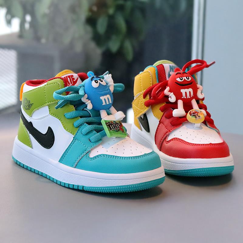 大黄蜂aj儿童运动鞋鸳鸯童鞋魔术贴春秋新款中大童板鞋卡通宝宝鞋