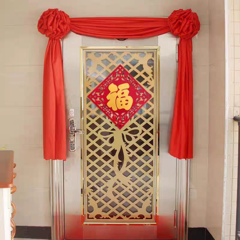 结婚乔迁大红花球小区单元大门入户门新居挂红喜庆红绣球大红花球