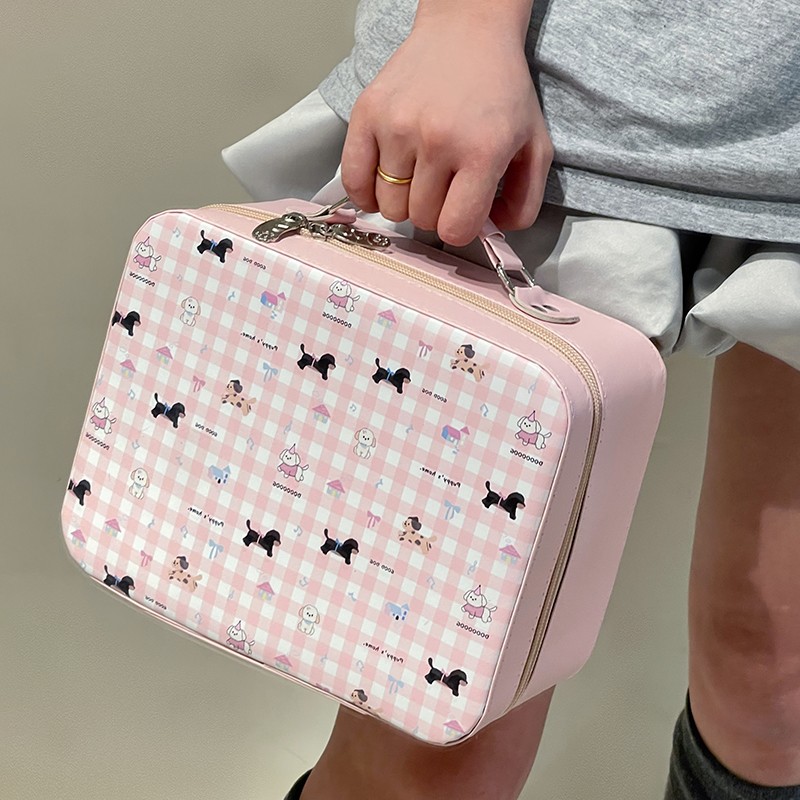 旅行化妆包女可爱旅行可携式手提小化妆盒高颜值大容量化妆品收纳