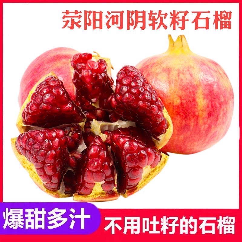 2025河阴突尼斯软籽石榴3/5斤新鲜现摘纯甜多汁不吐籽坏了包赔