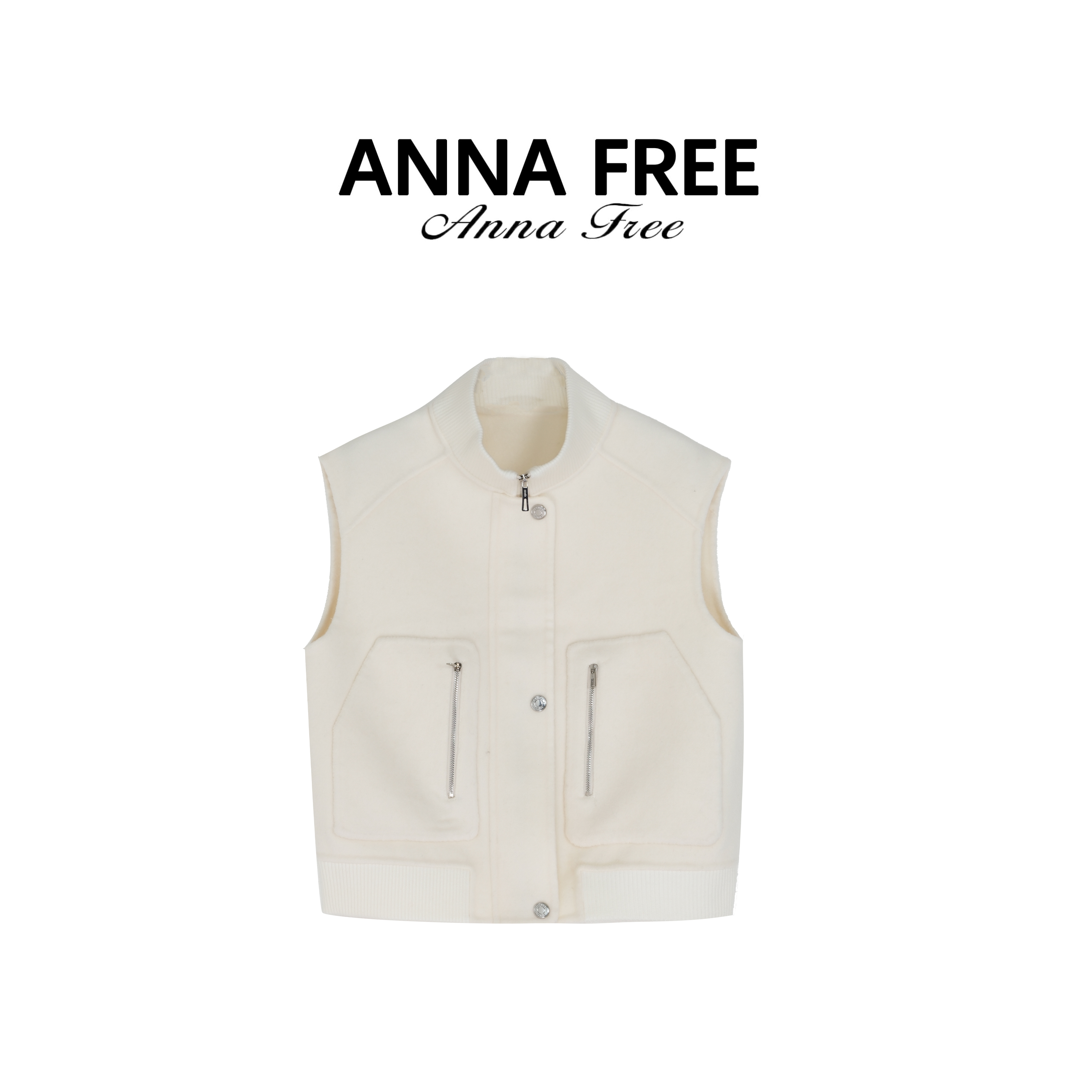 ANNA FREE 立领双面昵马甲女简约保暖冬季新款百搭无袖上衣Z8707