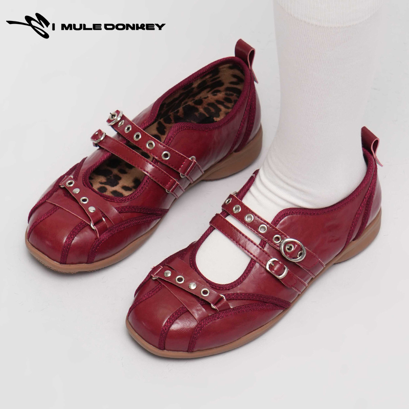 多嘴驴 【PUNK系列】夏季浅口玛丽珍鞋平底单鞋朋克女鞋