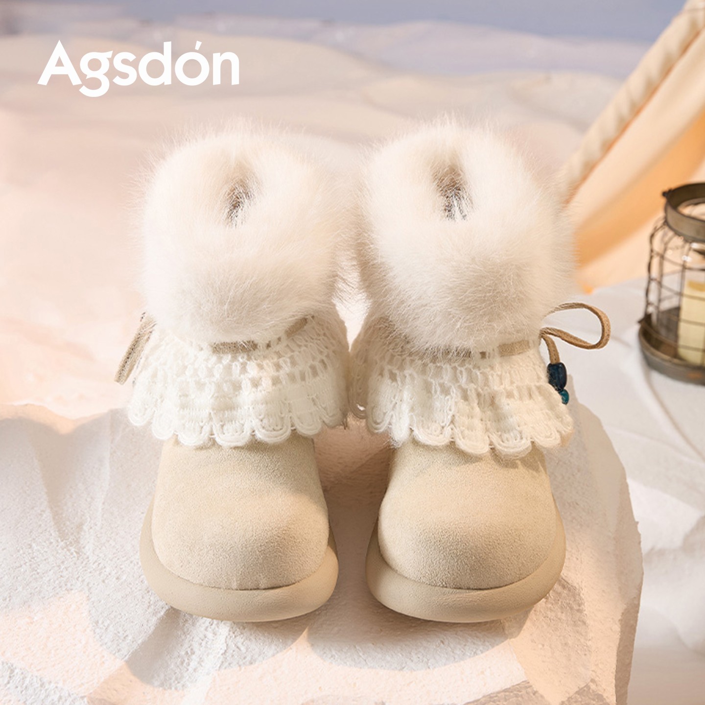 /奥古狮登雪地靴女2025新款冬季加绒加厚低帮毛毛短靴子时尚保暖Q