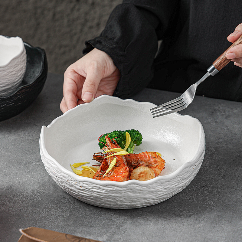 日式高级感创意沙拉碗甜品碗精致酸奶碗创意凉菜碗个性陶瓷汤碗