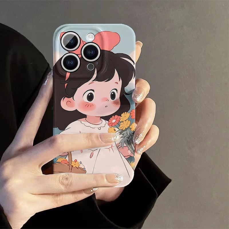 菲林软壳防摔采花女孩适用苹果16华为oppo小米15vivox200pro一加