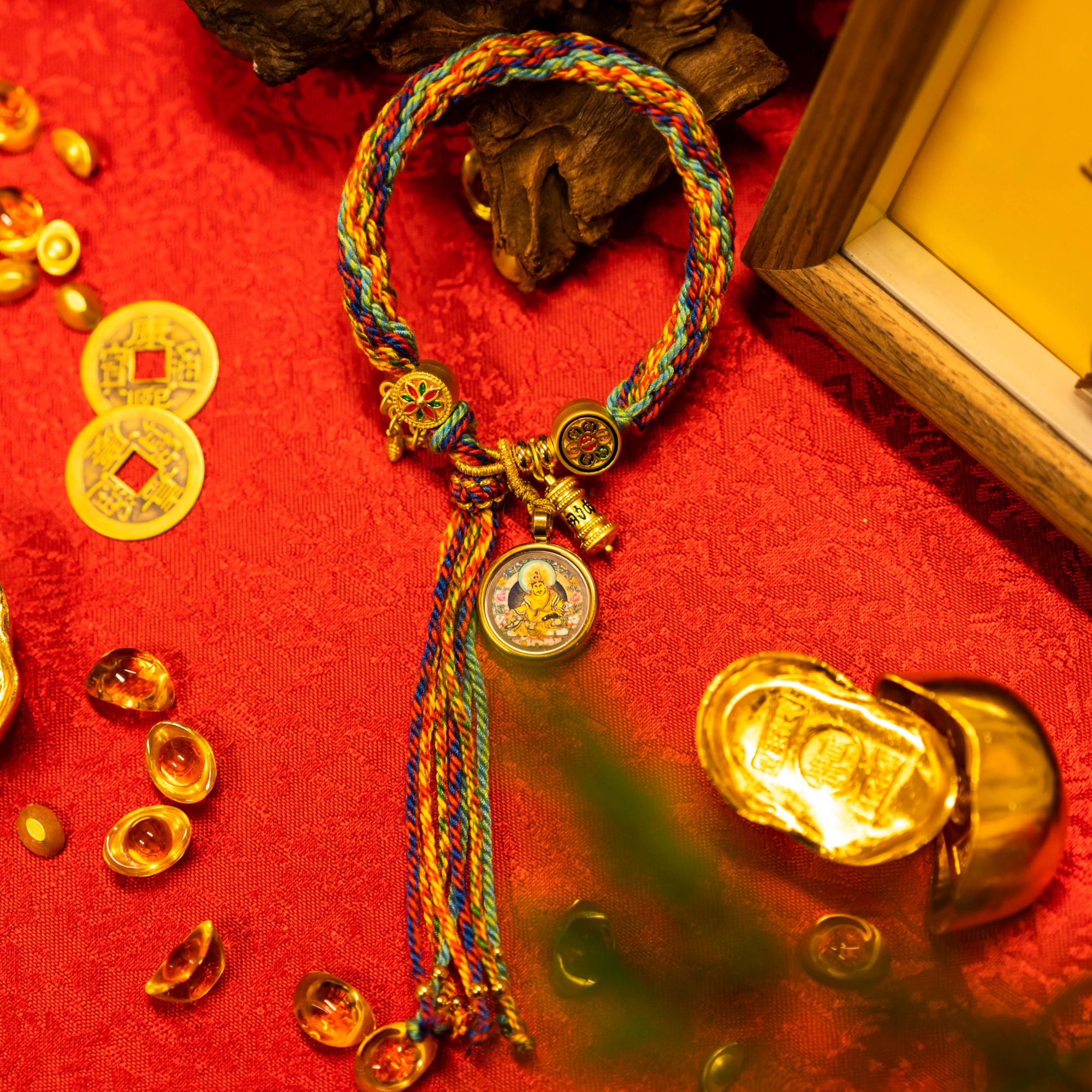 北高峰财神祝福精美手绳纯手工编织招财纳祥手绳情侣款民族风