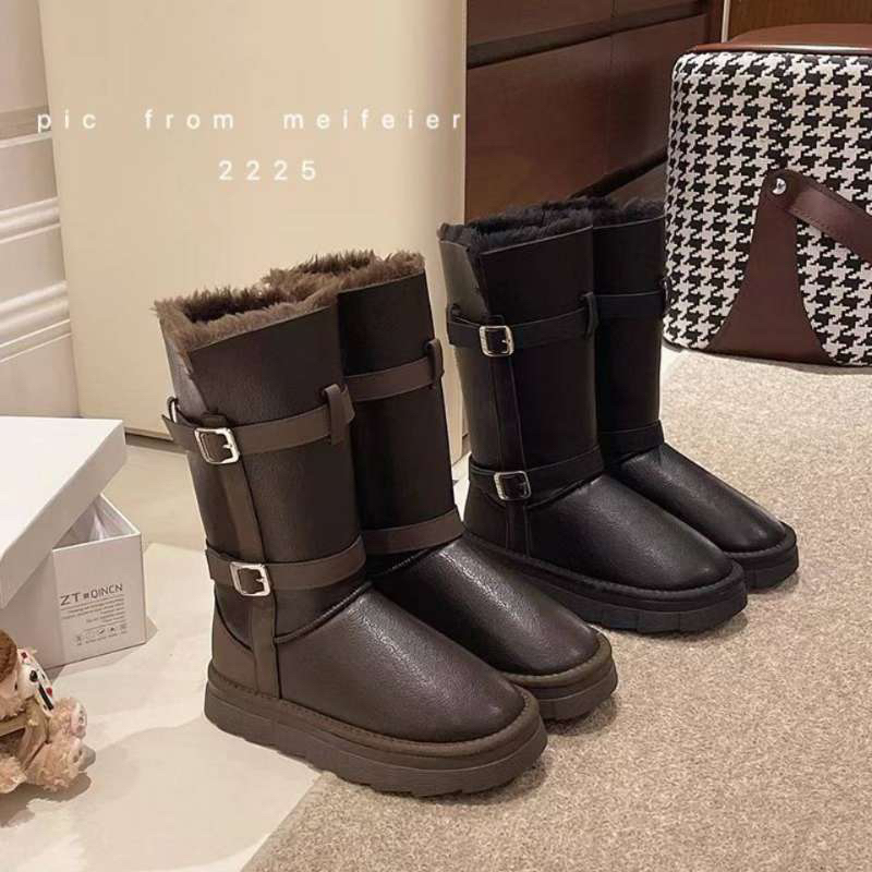 保暖高筒女款长款厚底雪地靴时尚雪地靴棉鞋雪地靴长筒加绒防水