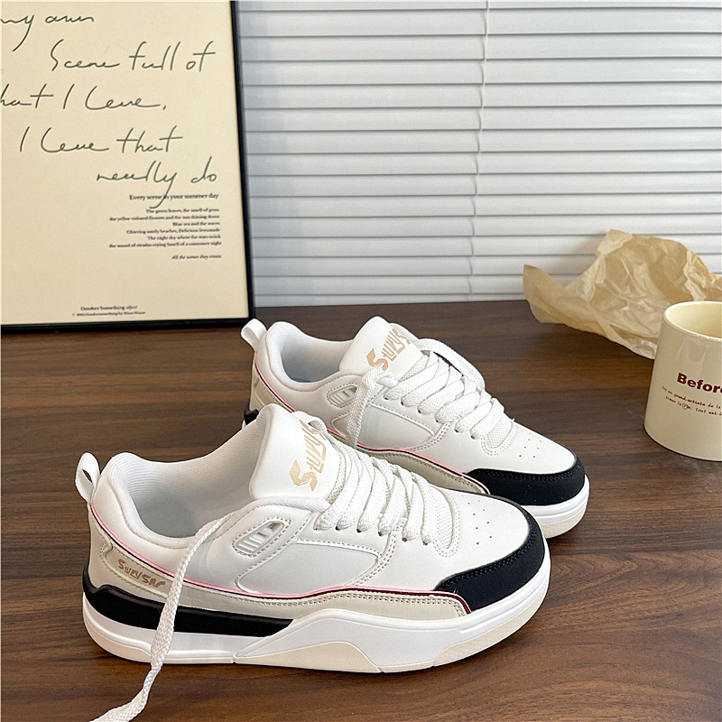 易少年 2025冬季新款板鞋女ins潮复古厚底百搭运动休闲轻便跑步鞋