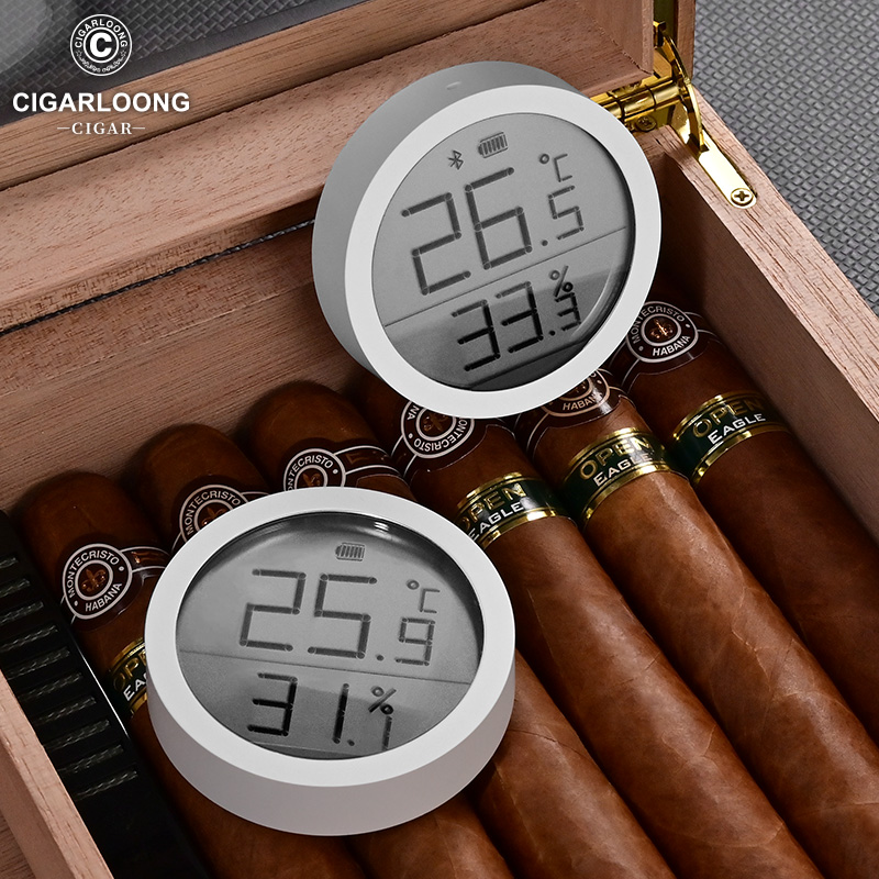 CIGARLOONG茄龙雪茄蓝牙电子温湿度计迷你高精准保湿盒雪茄柜专用
