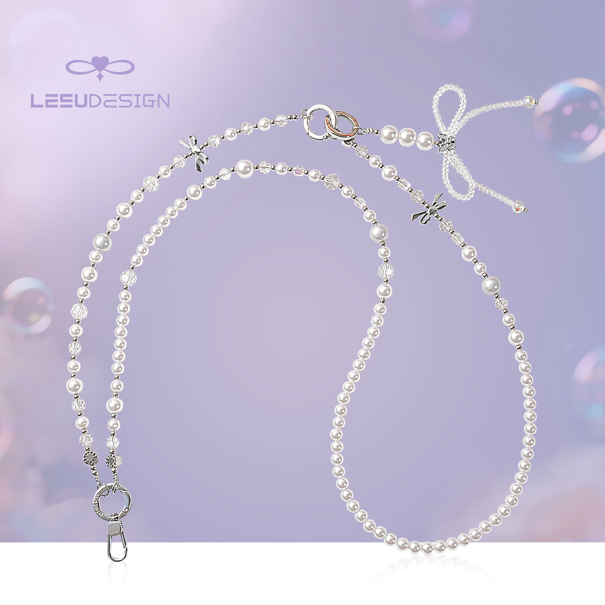 LEEUDESIGN设计师款四合一手机链条高颜值斜挎长款挂脖挂绳可拆卸