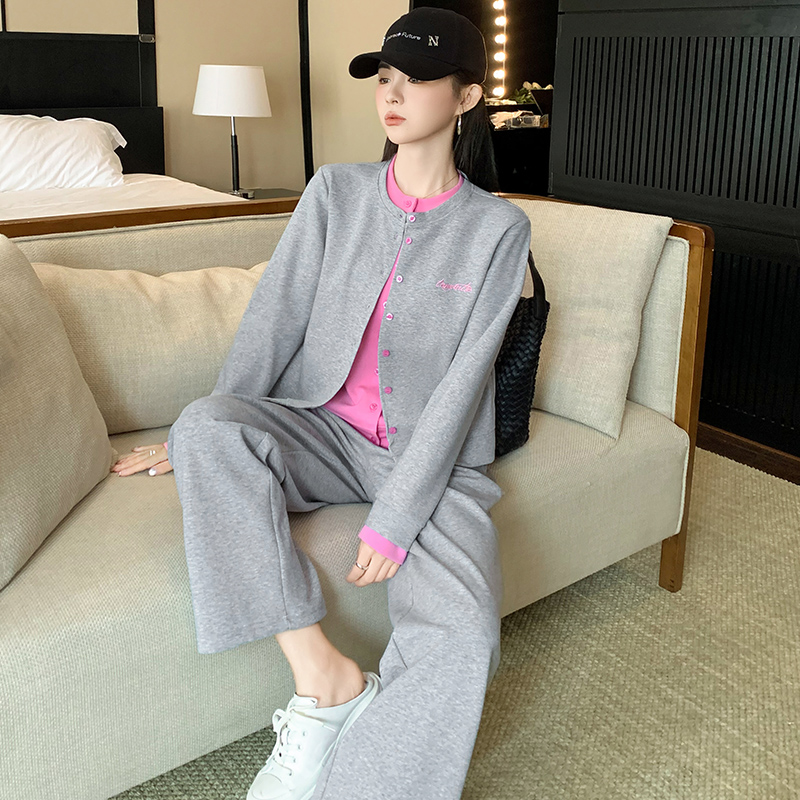 休闲运动套装女秋季新款卫衣洋气减龄高腰显瘦韩版阔腿裤两件套潮