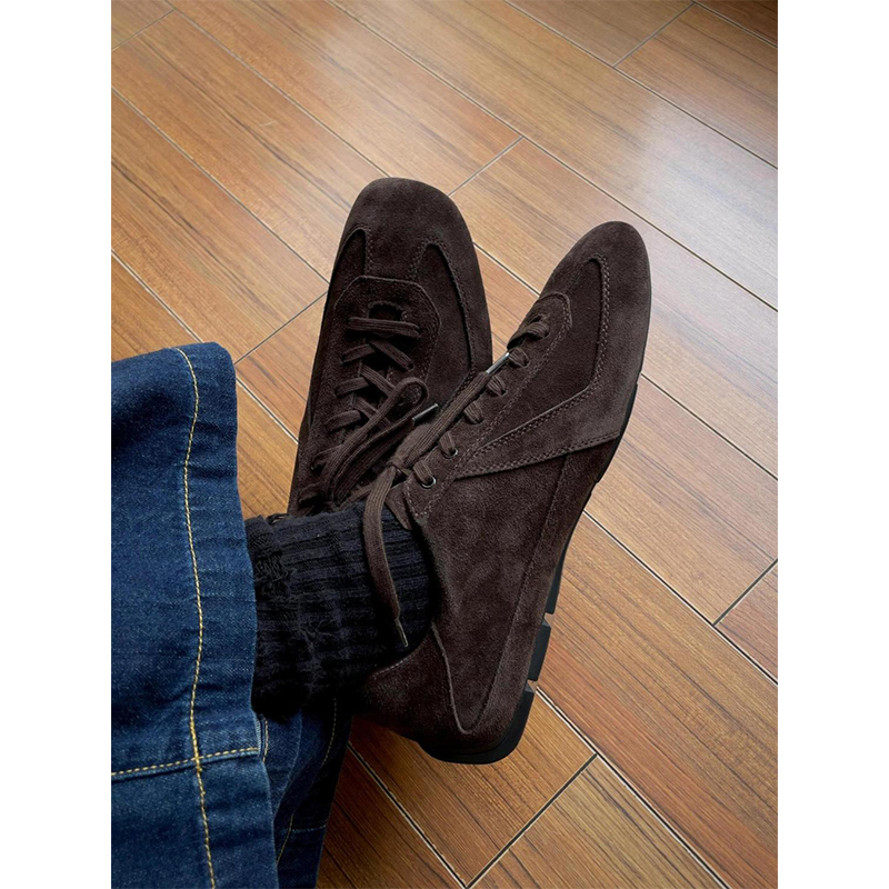 平底休闲轻量德训男女徒步通勤潮款复古极简干净感痞帅男鞋系带