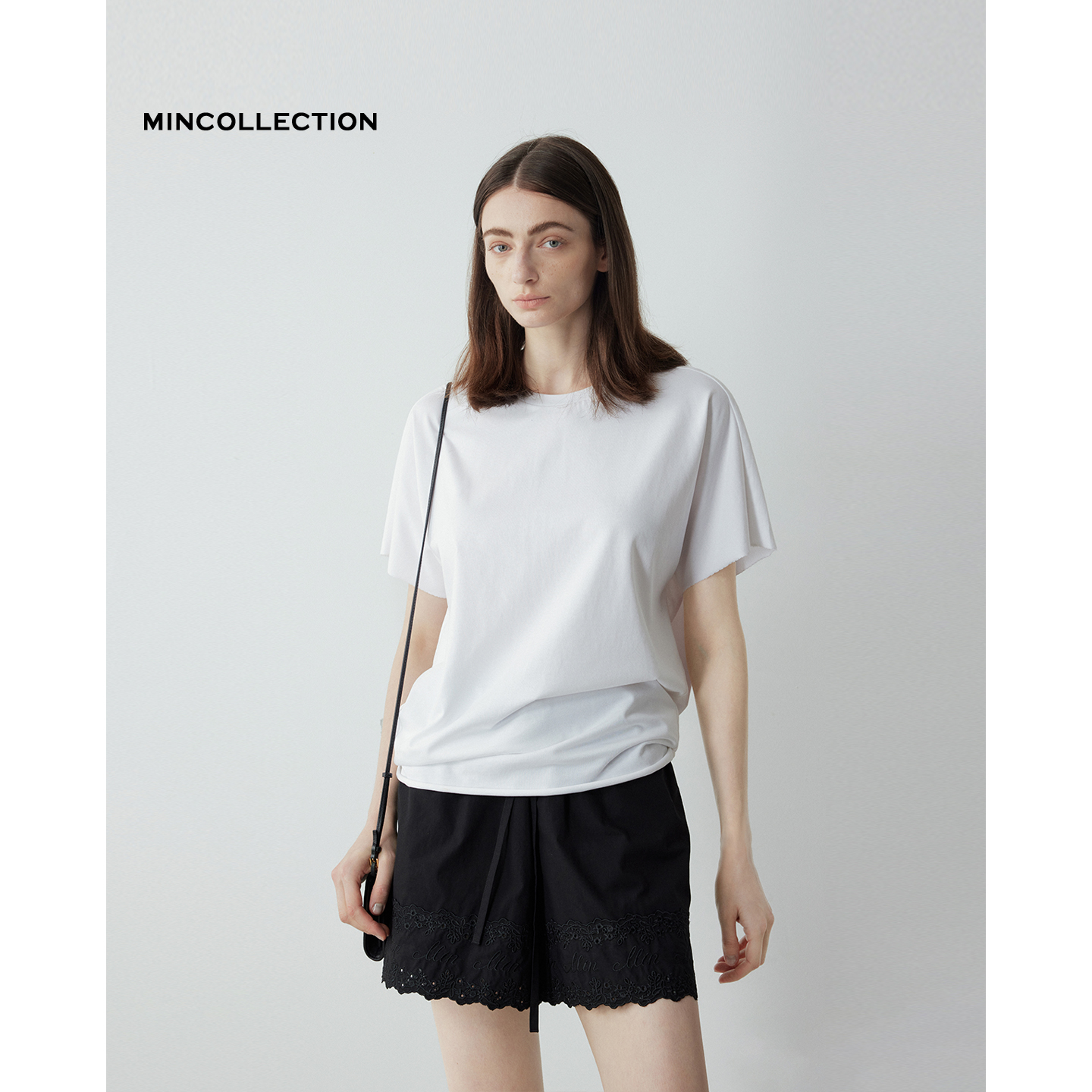 卷边T/双纱棉亲肤舒适松弛感极简纯色T恤55303