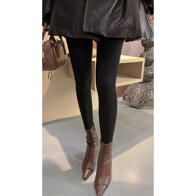 （羊毛精梳棉）百搭秋冬烫钻打底袜K31393