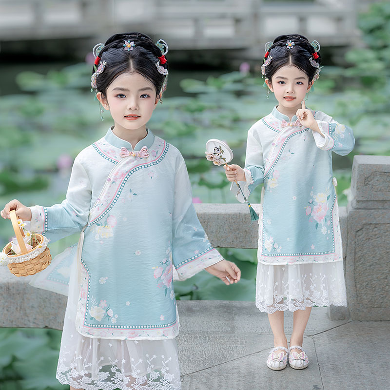 女童汉服2025新款秋季儿童唐装连衣裙刺绣古装中秋节女宝超仙襦裙