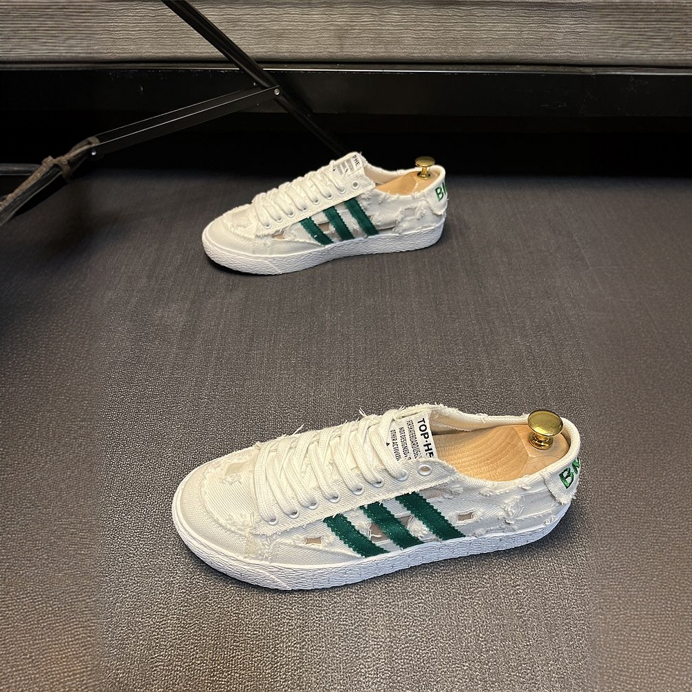 男鞋夏季布面镂空透气小白鞋帆布鞋精神小伙休闲运动潮流板鞋