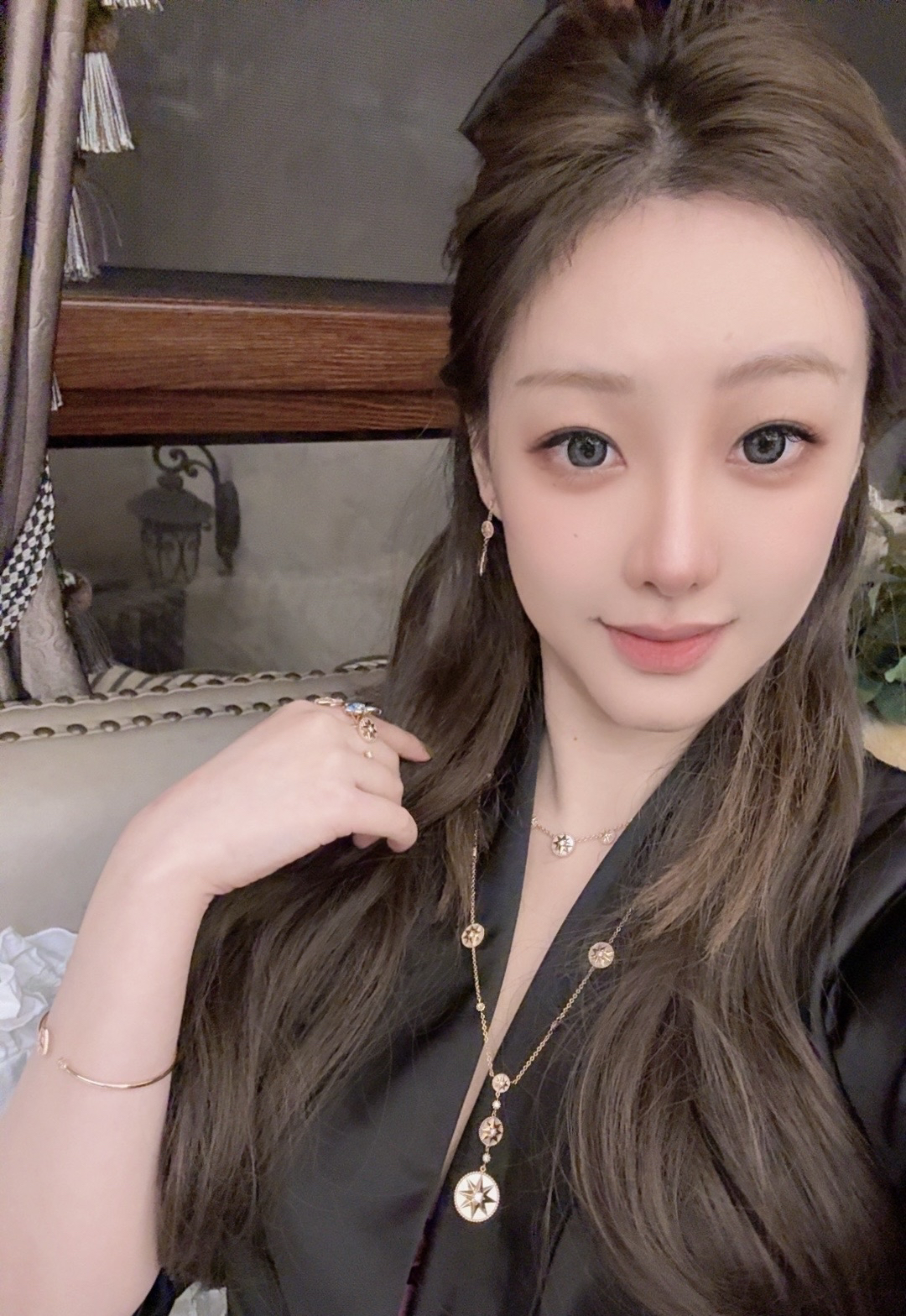 合金项链 2439【星币系列】招财进宝三颗星币项链