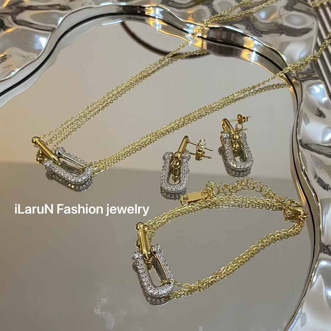 铜合金锆石项链 日韩女法式复古宫廷10cm以下百搭锁骨链时尚拼接