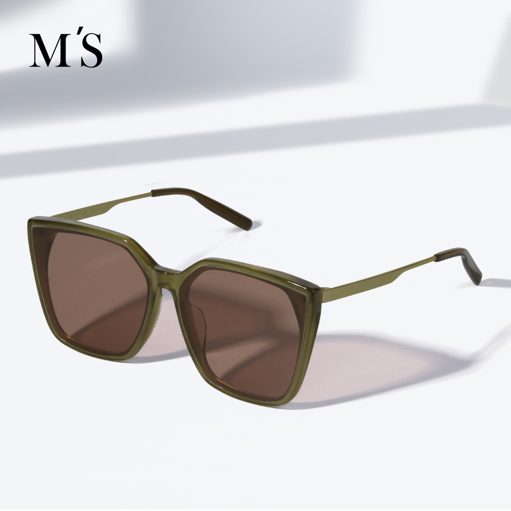 【达人】MS曼丝墨镜偏光大框女茶色显瘦太阳镜网红开车防紫外线