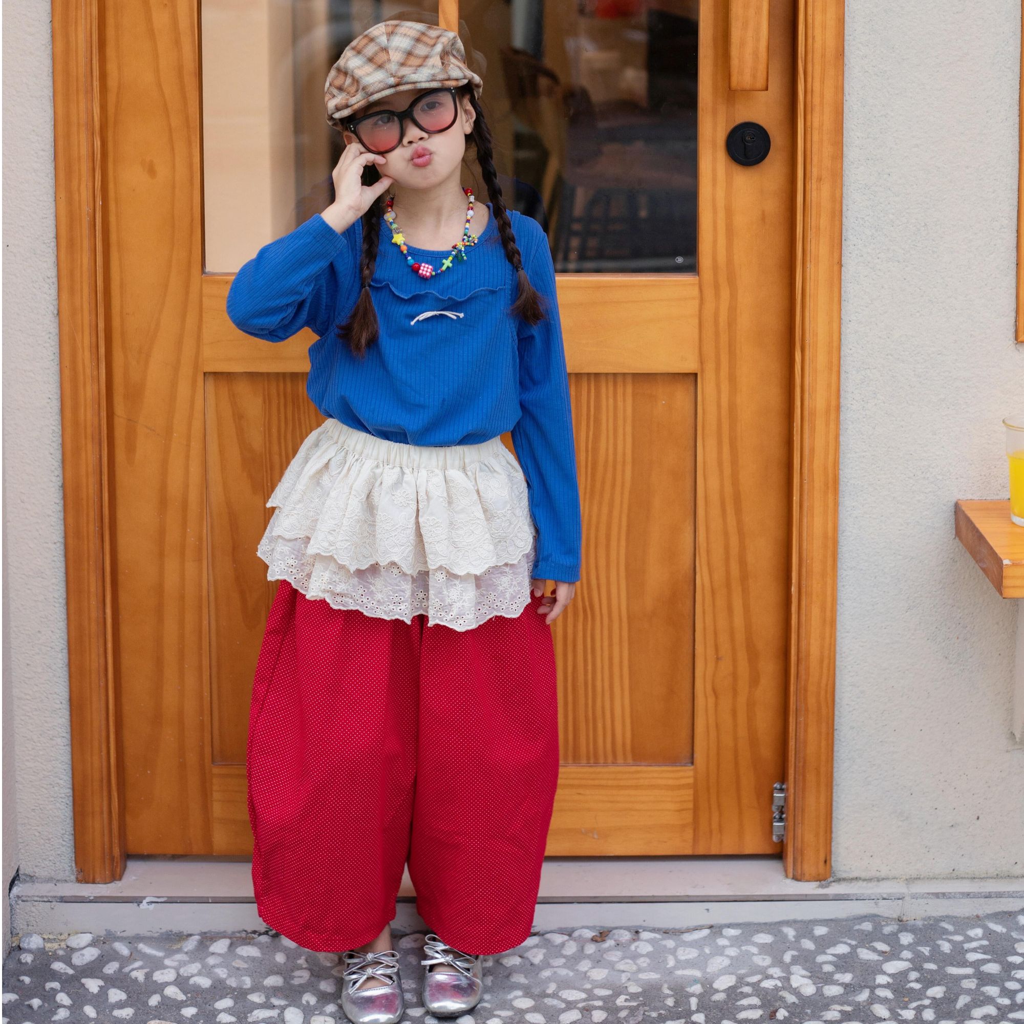 《部分在仓》韩版女童多巴胺套装2025小女孩春装套装上衣屁帘休闲裤