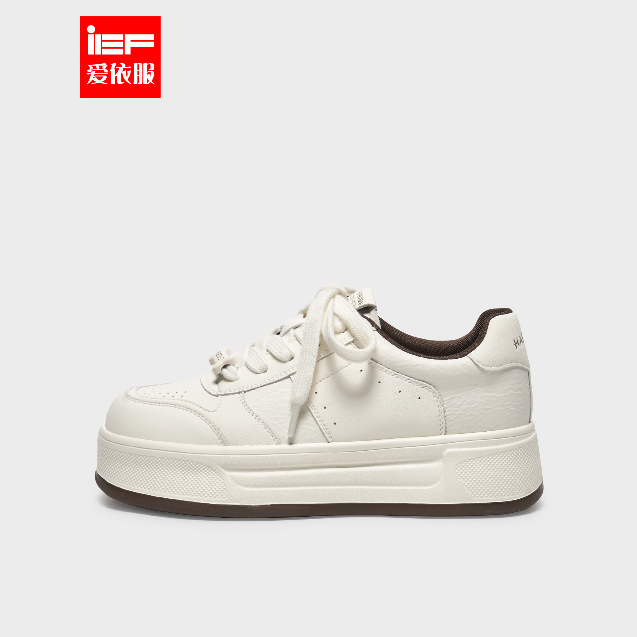 IEF/爱依服时尚女鞋2025秋季新款韩版休闲运动风低帮厚底小白鞋