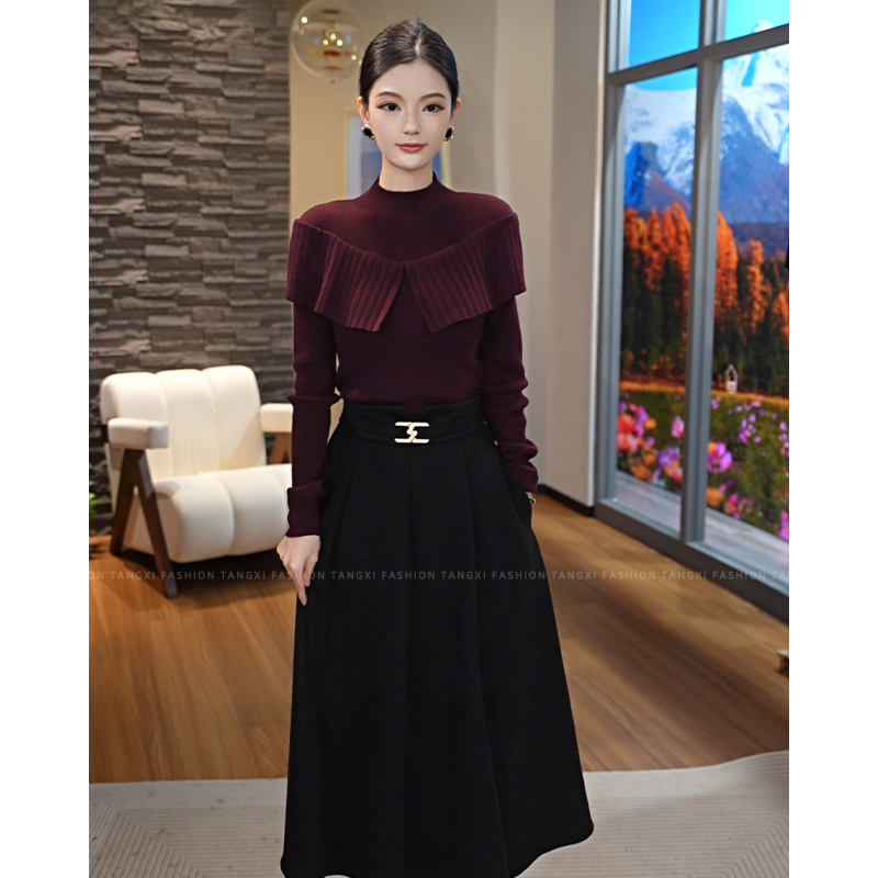 2026秋冬新款【8278】含绵羊毛轻奢洋气半高领老钱风女装针织衫毛