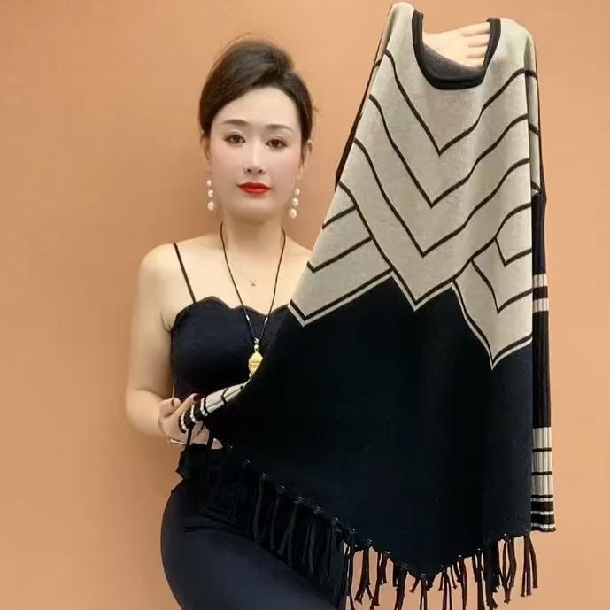 秋冬季网红新款时尚百搭休闲通勤打底衫气质流苏设计舒适妈妈装女