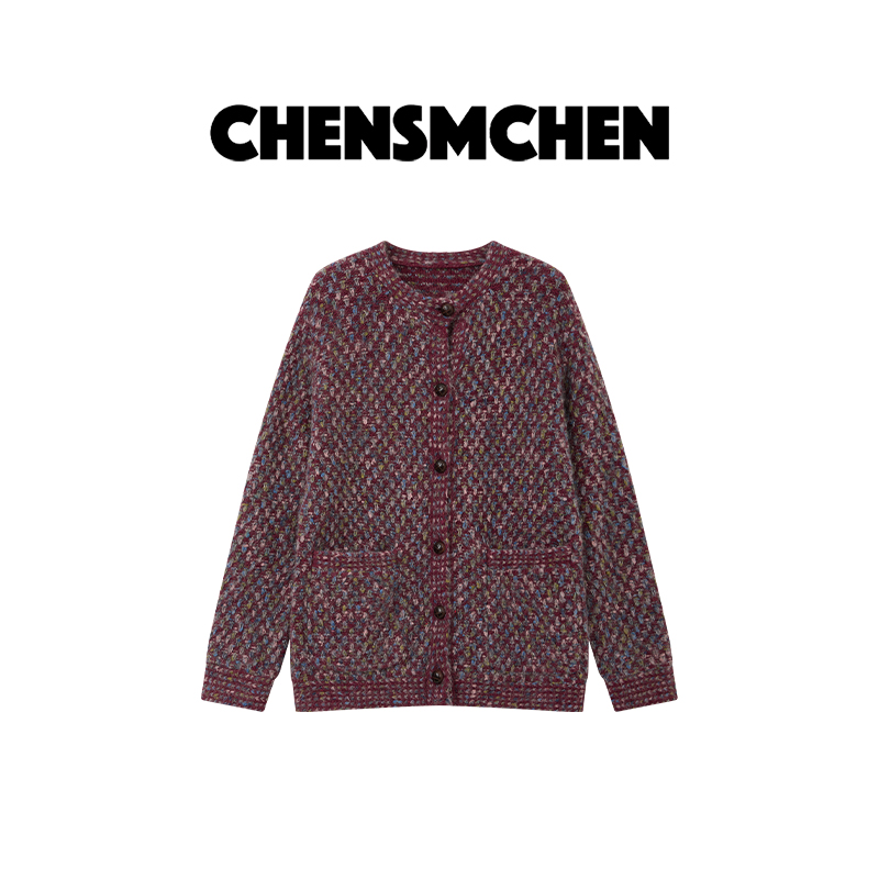 CHENSMCHEN【莫奈花园】康宝莱时尚花纱针织衫女宽松开衫CSM11681QQ