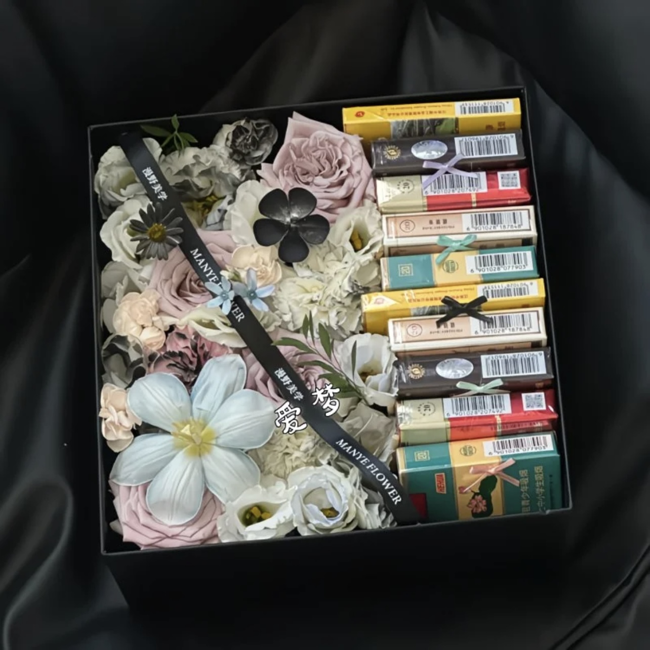 【能能】玫瑰花盒情人节礼盒高档入冬四件套礼品包装盒钱花圣诞花盒